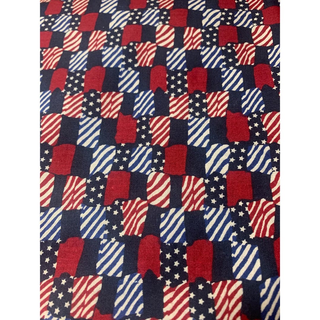 1/2 Yard USA Flag Pattern Fabric Cotton 46
