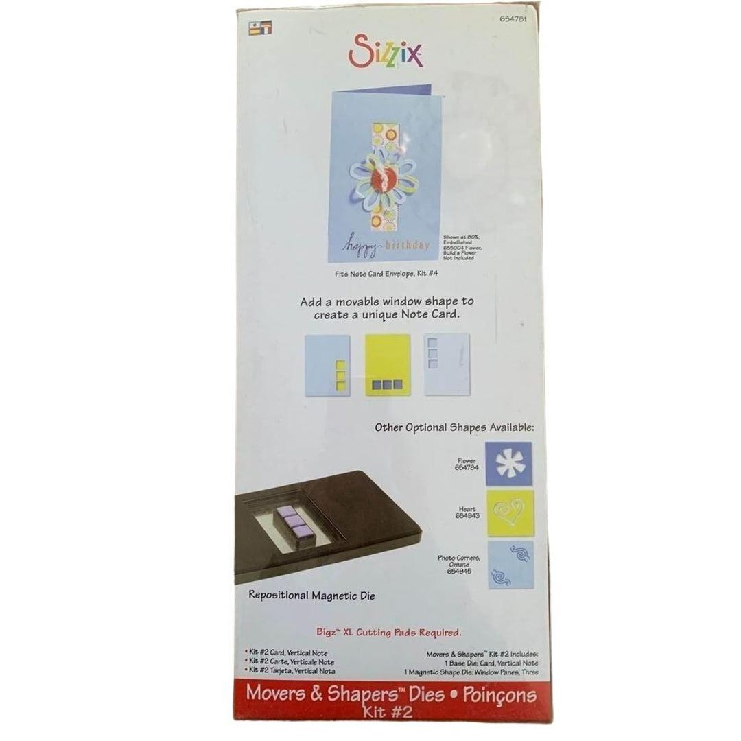 Sizzix Movers & Shapers Kit #2 Card Vertical Note Magnetic Die