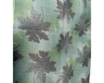 Green Leaf Print Cotton Fabric Panel 8x44" Made in Japan for Crafting & Sewing Projects