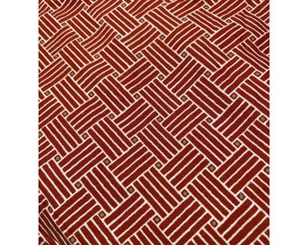 Red Geometric Cotton Fabric 1/2 yard x 54" By Design VII Colors Screen Print