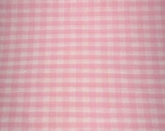 Różowa i różowa bawełniana tkanina w kratkę gingham 20" x 44" do szycia