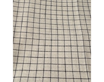 Pezzo di tessuto a quadri neri e crema 13x28" per cucito, artigianato e quilting, materiale in cotone
