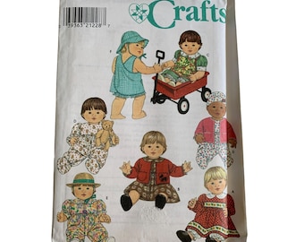 Simplicity Size 12 to 22 inch Doll Dress Clothes Pattern 7992 - Uncut 1990s