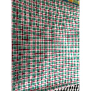 Green & Red Plaid Cotton Fat Quarter Fabric 18&quot;x22&quot; For Crafting Quilting Sewing