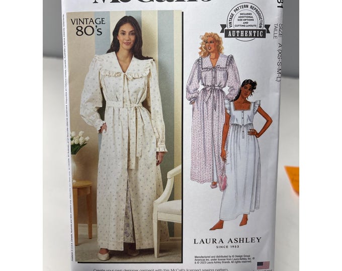 Mccalls Laura Ashley Sewing Pattern M8381 Size 4-6-8-10-12-14-16-18 ...