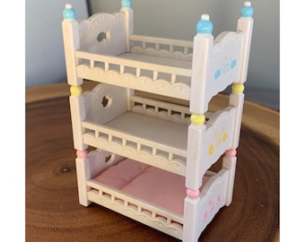 Sylvanian Families Calico Critters Triple Bunk Beds with Bedding 1980