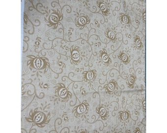Kim Diehl Welcome Wagon Beige Floral Cotton Quilting Fabric 1/2 yard x 44" Henry Glass & Co. Pattern #6561
