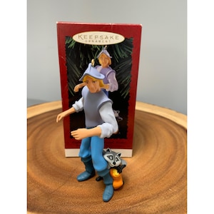 Disney Keepsake Ornament Captain John Smith & Meeko Pocahontas Handcrafted 1990s