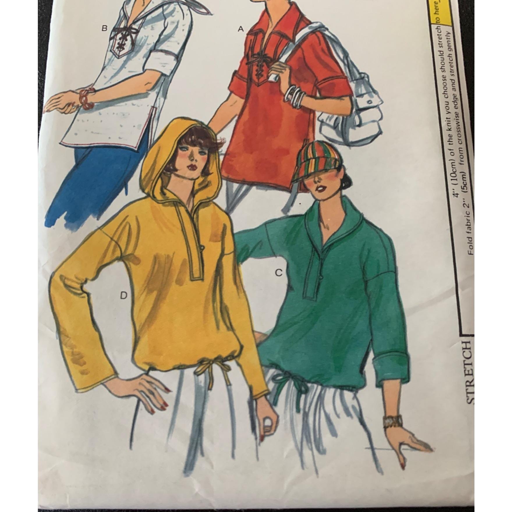 Vogue Misses Top Shirt Sewing Pattern 9823 Size 10 - Uncut - Etsy