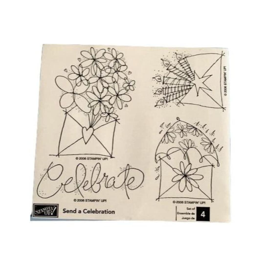 Stampin Up! Send A Celebration Rubber Stamp Set New Original Designs - Etsy