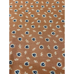 Vintage Orange Floral Cotton Fabric 1/4 yard x 44&quot; for Quilting & Crafts