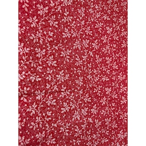 Joann Red & White Floral Cotton Fabric 3/8 yard x 42&quot; Craft Sewing Quilting Exclusive
