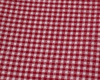 Red White Gingham Cotton Fabric Fat Quarter 18"x22" Quilting