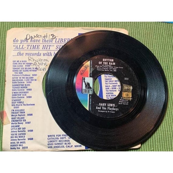 Gary Lewis and The Playboys - Mister Memory & Rhythm of The Rain 45 Record