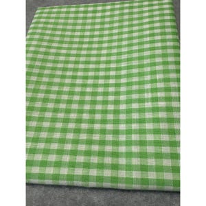 Green & White Gingham Cotton Fabric Fat Quarter 18x22&quot; Sewing Quilting Craft