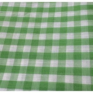 Green & White Gingham Cotton Fabric Fat Quarter 18x22&quot; Quilting Sewing