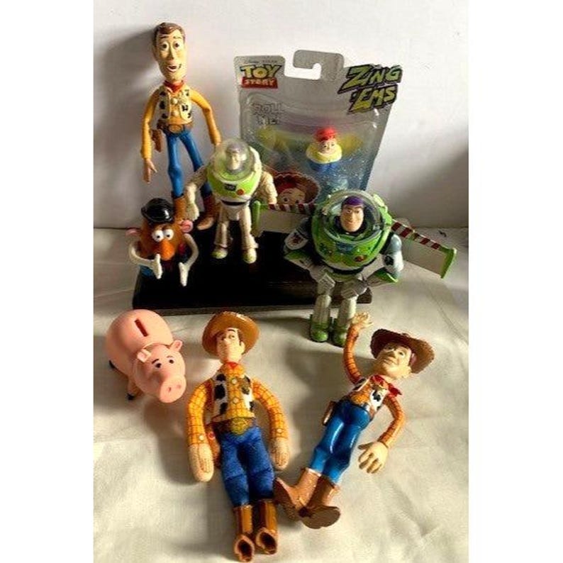 Disney Pixar Toy Story Action Figure Lot Featuring Woody Buzz Lightyear & More Used image 1