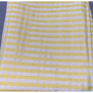 Yellow & White Gingham Fat Quarter Cotton Fabric 18x22 Quilting Crafts