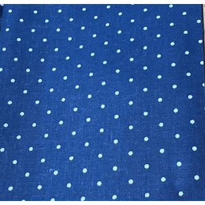 Blue & White Polka Dot Fabric 1/2 yard x 44&quot; Sewing Quilting