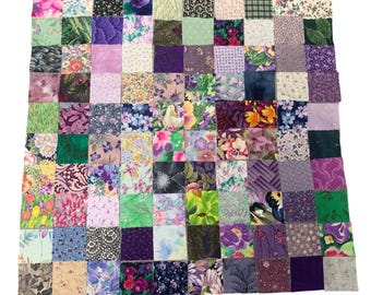 100 quadrados de tecido de algodão para patchwork, pré-cortados em 5 cm (2 polegadas), com estampas florais e padronizadas variadas.