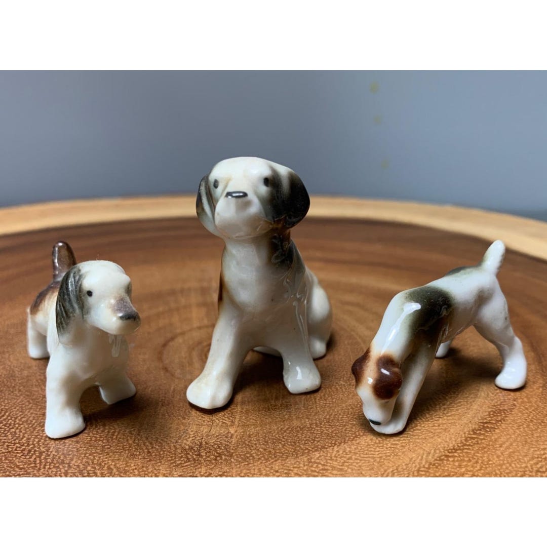 Japan Porcelain Dog Figurines Trio Vintage - Etsy