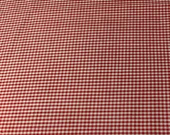 Red & White Gingham Cotton Fabric 18" x 22" Fat Quarter Quilting