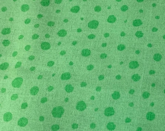 Green Polka Dot Cotton Fabric 1/2 yard x 44" Sewing Quilting Craft Material