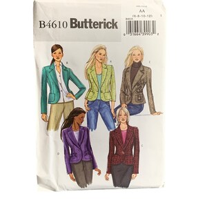 May include: A Butterick sewing pattern envelope featuring illustrations of women's blazers in various colors and styles. The envelope is white with the brand name and pattern number printed in black.