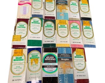 Assorted Seam Binding Lot - J&P Coats Talon Wrights Vintage