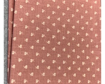 Pink Cotton Fabric Tiny White Floral Pattern 18" x 22" Sewing Quilting Projects