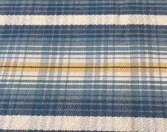 Blue & Yellow Plaid Cotton Fabric 1/2 yard x 56" Quilting Sewing Crafts