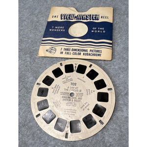 View-Master Reel 702 Un día en el circo II Ringling Bros. & Barnum Bailey 3D Kodachrome Vintage