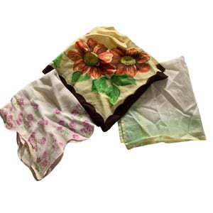 Vintage Flower Hankies Set of 3 #2td
