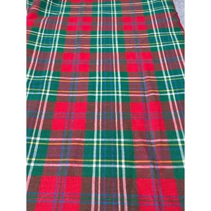 Red & Green Tartan Plaid Fabric Cotton Material Crafting Sewing Quilting 1/2 yard x 36&quot;