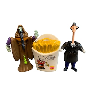 Vintage 1998 Hasbro Mr Potato Head Gadget Burger King Toys Set of 3