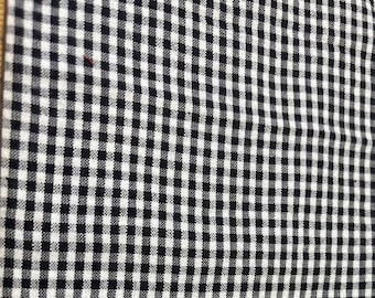 Black & White Gingham Cotton Fabric 1/4 yard x 44" Sewing Crafts