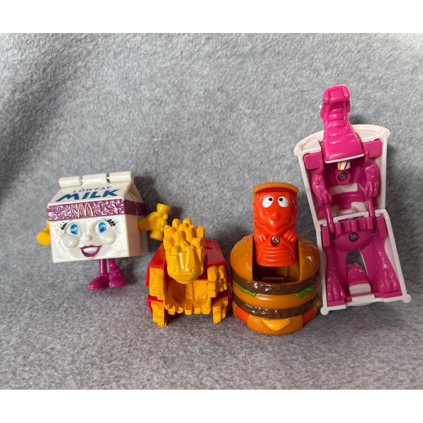 Vintage Mcdonalds Happy Meal Food Transformers Set Burger Fries
