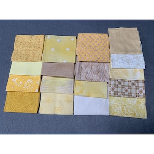 17-Piece Yellow & Neutral Quilting Cotton Fabric Squares 8&quot; Pre-Cut
