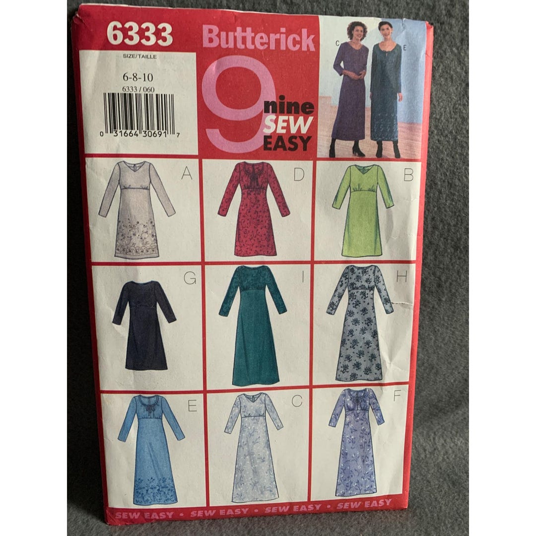 Butterick Misses Dress Sewing Pattern Size 6 8 10 6333 - Uncut - Etsy