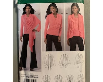 Simplicity 2603 Misses Blouse Cardi-Wrap Sewing Pattern Size M-L-XL Uncut