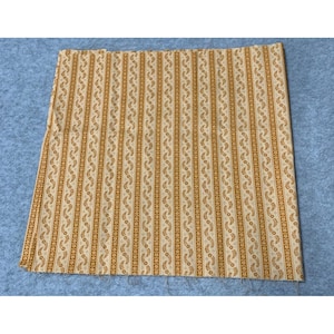Striped Cotton Fabric 1/4 yard x 44&quot; Brown/Beige Quilting Crafts Sewing