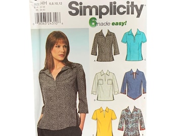 Tie Back Blouse Pattern: Simplicity 9693, Miss 8-18, Uncut, Button ...