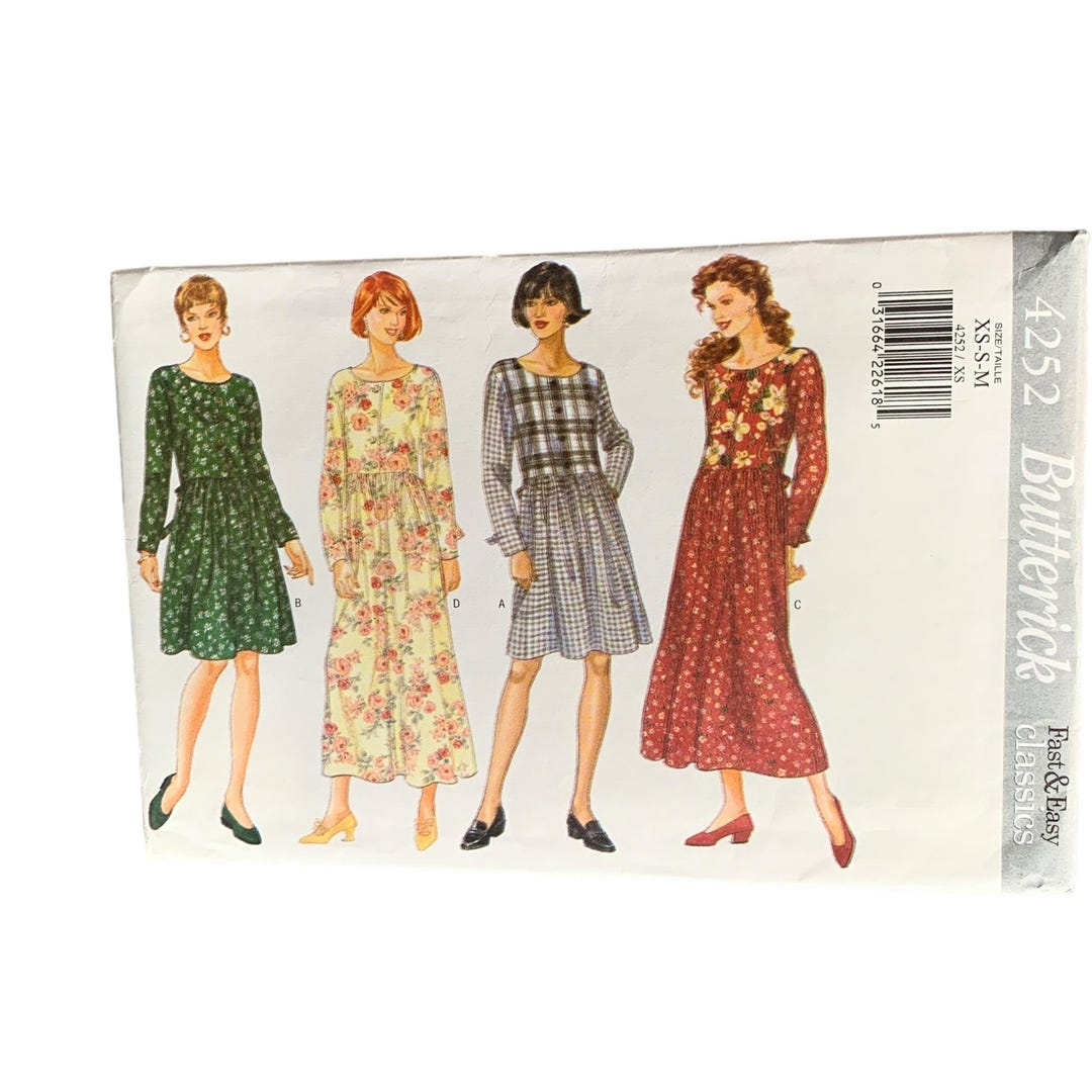 Butterick 4252 Misses' Dresses Sewing Pattern Size 6-8-10-12-14 Uncut ...