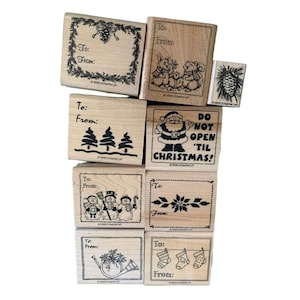 Stampin up Christmas Gift Tags Rubber Stamp Set