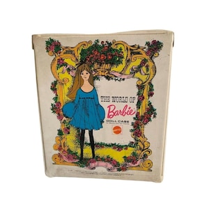 1968 Mattel The World of Barbie Doll Case with Handle Hangers