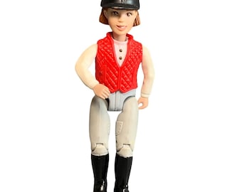 Fisher Price Loving Family Horse Riding Doll Figure Red Vest & Black Helmet 5" Tall