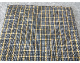 Yellow & Blue Plaid Cotton Fat Quarter 18 X 22" For Quilting Crafting