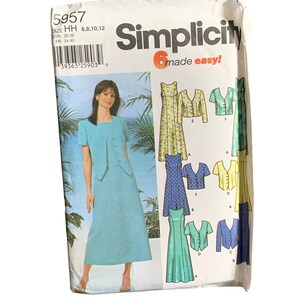 Simplicity Sewing Pattern 5957 Womens Dress Jacket Sizes 6-8-10-12 Uncut
