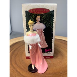 Hallmark Keepsake Ornament Enchanted Evening Barbie Doll Collectors Series 1996 Pink Gown Christmas Decor