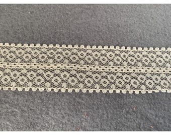 Vintage Lady Lace Ribbon Eggshell 1/2 inch wide 1 Yard W.F.R. Made In USA